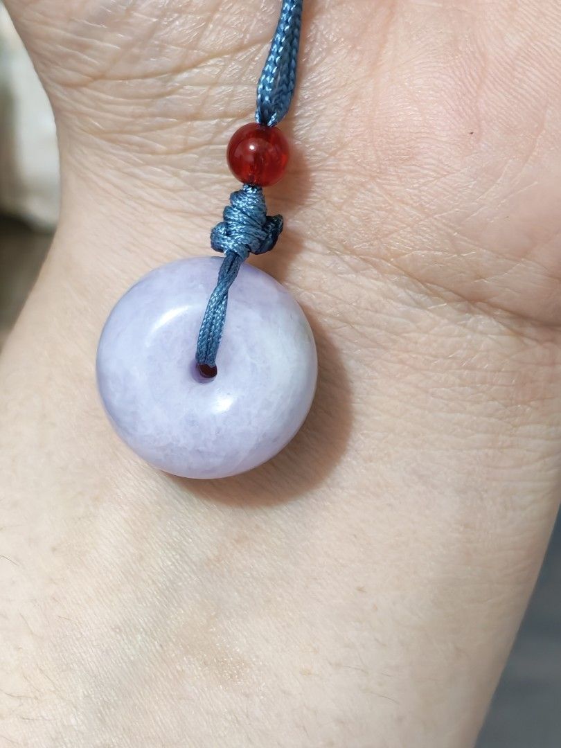 Jadeite Donut Lavander (Category: Necklaces) located in Bacoor. Submitted by jadeitemaster (Listing ID 1463067196, Image 3). Description: Strong purple, but opaque! Size is good, thick! It looks so nice and very fashionable for Jade lavander hunter! This item is intended for Japan market so only available for limited time. Will delist around mid October. This will be shipped to Japan so if you want, get this now!.