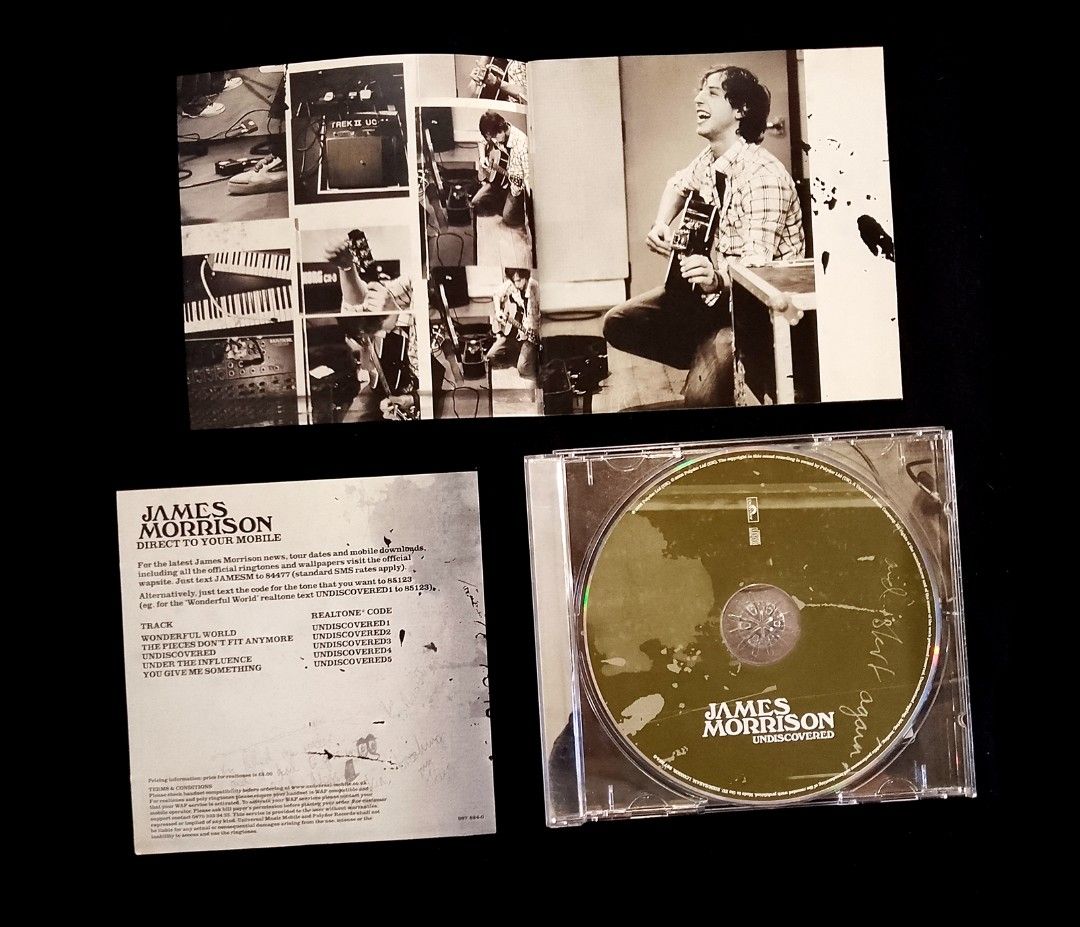 James Morrison - Undiscovered (2006) (Category: CDs & DVDs) located in Manila. Submitted by musicsectionph (Listing ID 1463063965, Image 3). Description: FOR SALE: James Morrison's soulful 2006 acoustic pop/soul masterpiece "Undiscovered" flagship release!‎‎ ABOUT THIS ALBUM: This is the legendary British singer-songwriter's massive debut studio triumph, produced by Martin Terefe and Eg White. It features a brilliant display of raspy, emotive voc