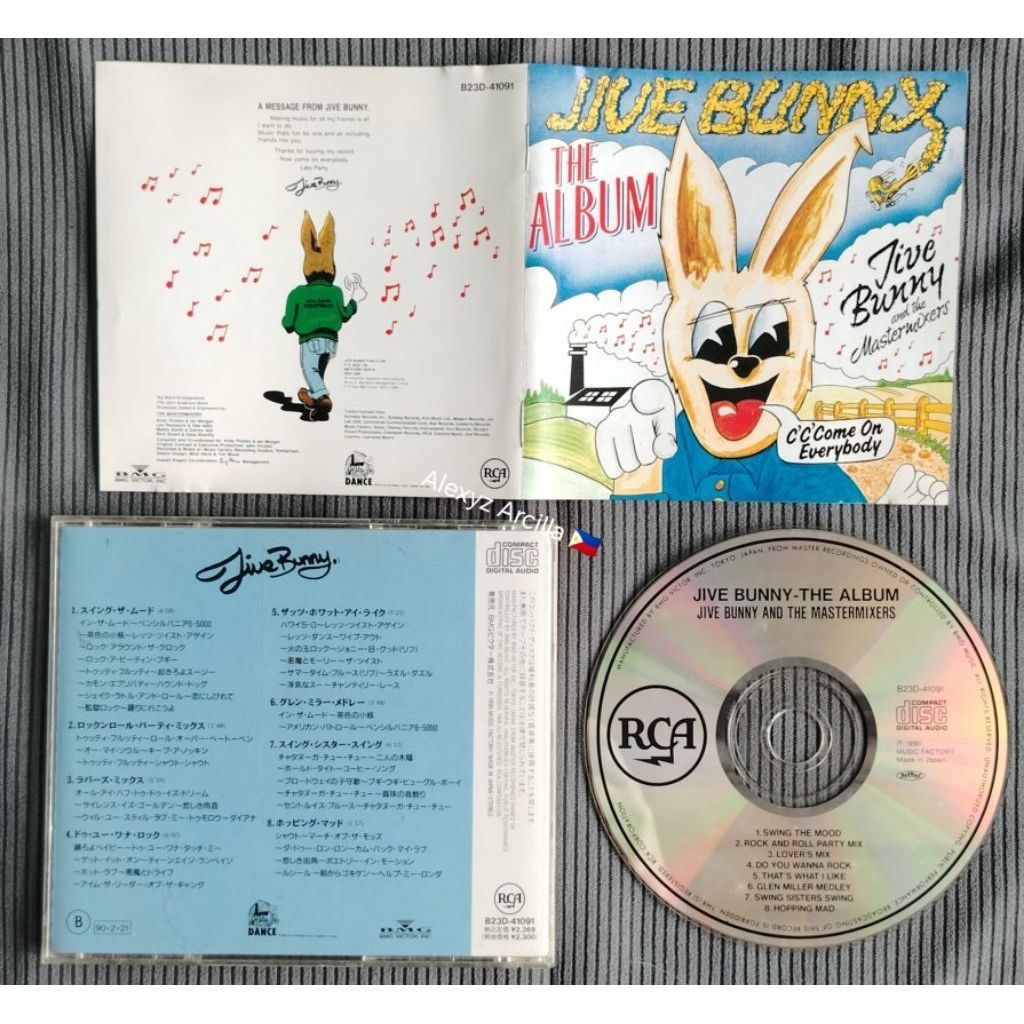 Jive Bunny The Album CD (Category: CDs & DVDs) located in Manila. Submitted by pitchi0969 (Listing ID 1462983911, Image 3). Description: - Jive Bunny and the Mastermixers - The Album CD - Features hit songs like 'Swing the Mood' and 'Hopping Mad' - Released in 1990 - Made in Japan - Ideal for collectors and fans of 90s dance music Jive Bunny: The Album is the debut album by Jive Bunny and the Mastermixers, released in 1989 by Telstar Records and 