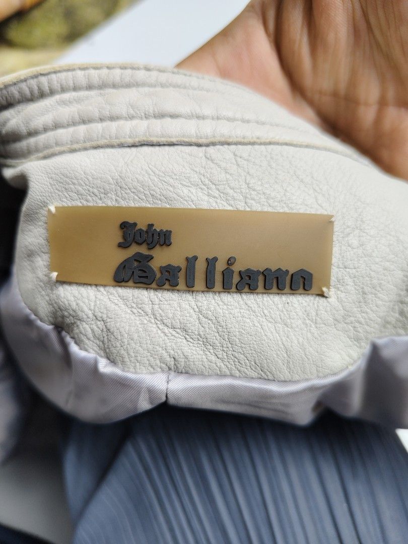 JOHN GALLIANO (💯 real leather) (Category: Coats, Jackets and Outerwear) located in Baguio. Submitted by archival_thrifted.ph. (Listing ID 1463019711, Image 2). Description: FOR SALE ‼️ .JOHN GALLIANO JACKET .💯 REAL LEATHER . EXCELLENT CONDITION .CUT WASHTAG .BEST FIT MEDIUM .PHP 3800 PLUS SF .❌❌ COP/COD .MOP GCASH .COURIER J&T .BAGUIO AREA .DM FOR SURE BUYER TY.