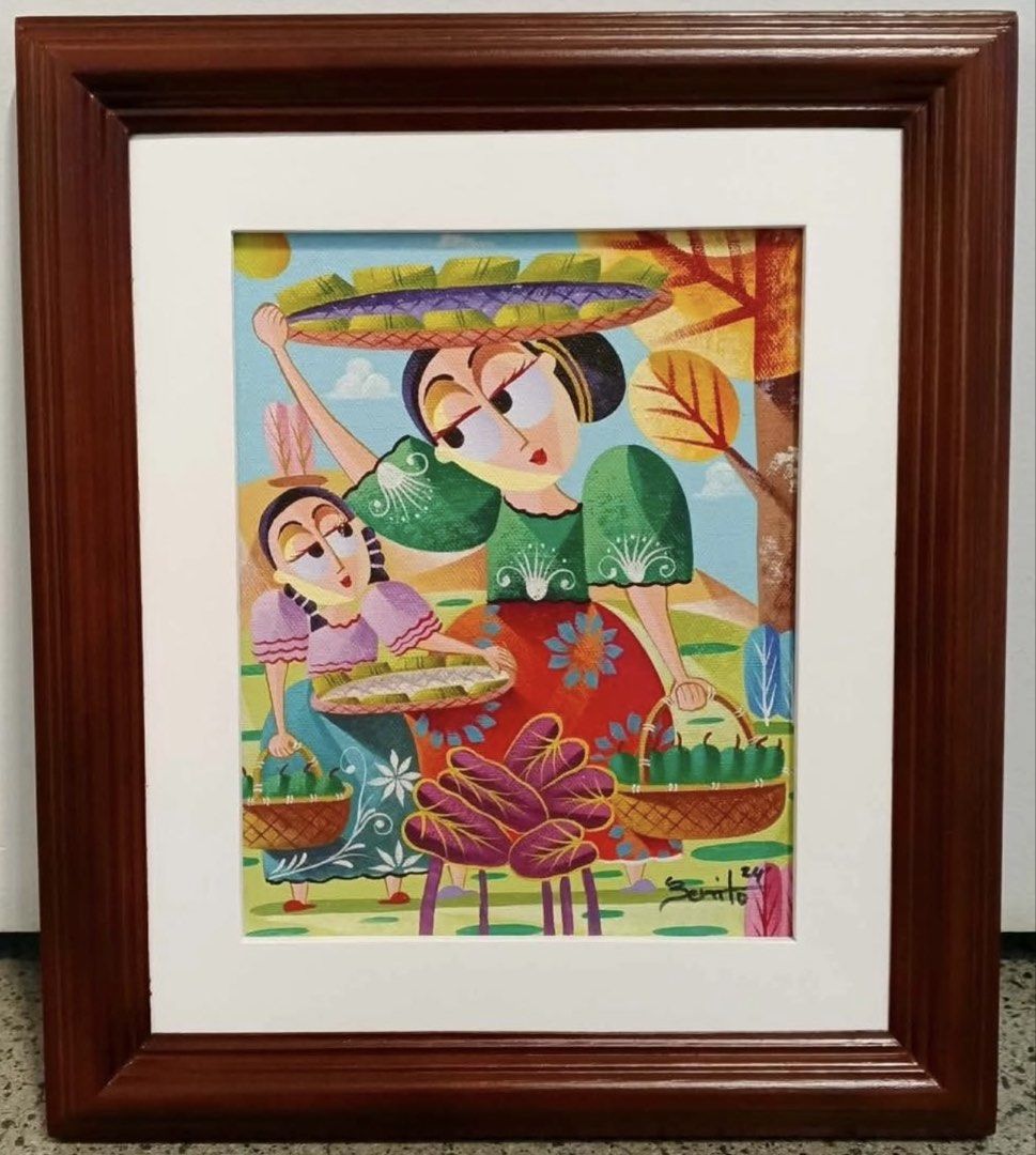 Jovan Benito painting (Category: Art & Prints) located in San Jose del Monte. Submitted by ronnieredram (Listing ID 1462032604, Image 3). Description: Jovan Benito painting -“Sweet Moment”; “Boating”; “Vendor” -oil on canvas -10x8” unframed; 16.5x14.5” framed -2024 with COA signed by artist part of personal collection Price is per painting .