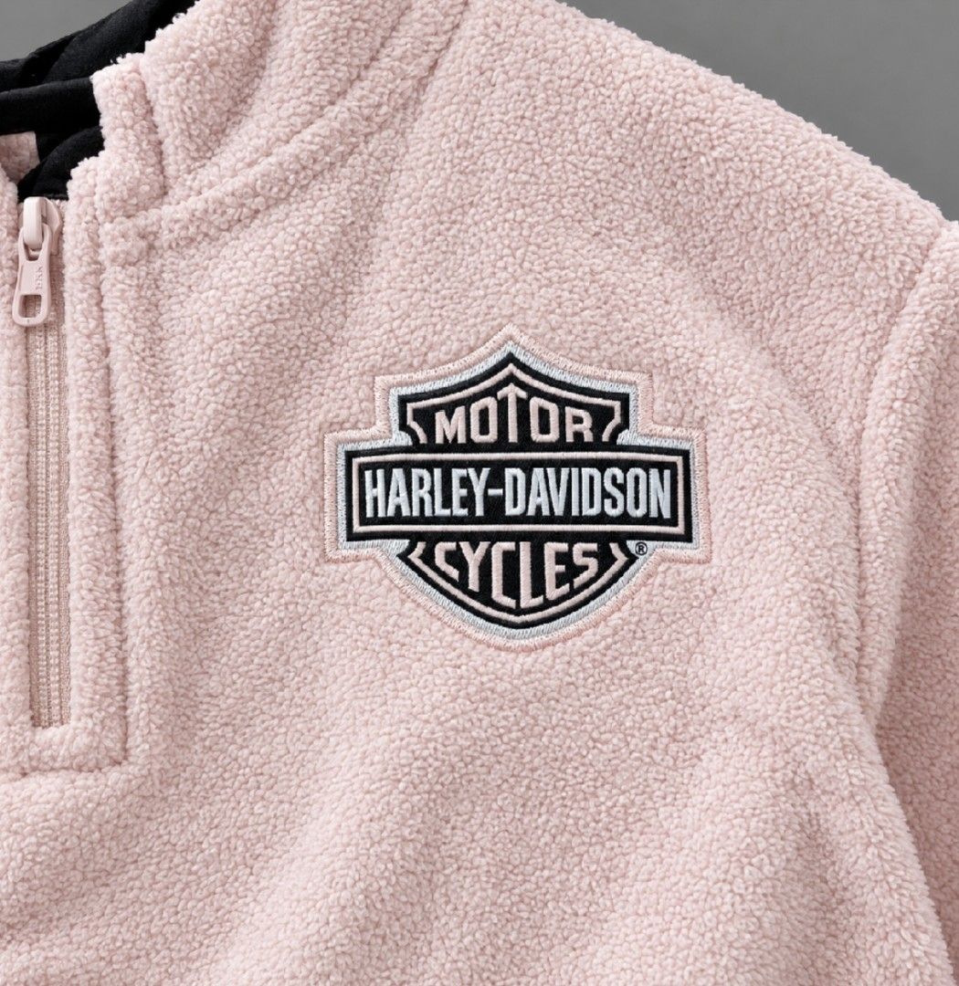Kids Harley-Davidson Pink Fleece Pullover Size 6 (Category: Babies & Kids Fashion) located in Manila. Submitted by pdwainn84681 (Listing ID 1463042245, Image 2). Description: Wts this Harley-Davidson Micro Polar Tech Fleece Sweatshirt for kids Size 6 Dimes →16 W →16 L Good as new 📥IF INTERESTED .
