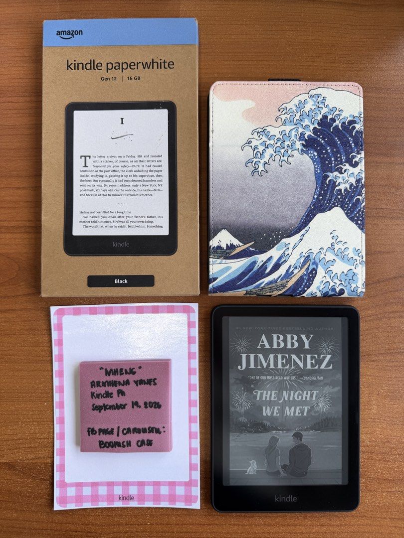 Kindle Paperwhite 6 - 12th Generation (Category: Assessment Books) located in Santa Rosa. Submitted by bookishcase (Listing ID 1462893696, Image 1). Description: #forsale PTPA 👩‍💼 Thank you in advance 💖 Unit: KINDLE PAPERWHITE 6(12th Generation - Latest Generation) 16gb (black) Price: 9,500 only Inclusions: - box - manual - charging cable - brandnew skin - flip case Ads : without ads Condition: open to check lang po yung unit (September 2026) 