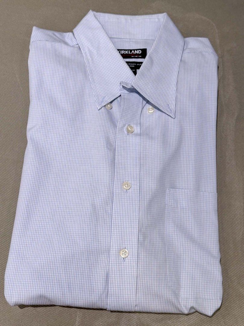 Kirkland blue and green checked long sleeve (Category: Coats, Jackets and Outerwear) located in Taguig. Submitted by annebydesign (Listing ID 1462967467, Image 3). Description: Hi all. Selling my husband’s office longsleeve at a very low price for fast disposal- he decluttered 41pcs 😲😅 Below are Kirkland brand. Retail for ₱1600+ Selling each [blue & green checked print] for ₱300 or ₱500 both. •All US bought. All size LARGE •Like new. 100% cotto
