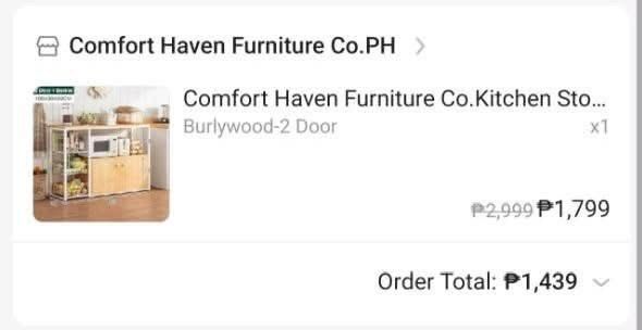 Kitchen Rack Storage (Category: Other Kitchenware & Tableware) located in Quezon City. Submitted by fastocean.cf0f25 (Listing ID 1462941029, Image 2). Description: Kitchen rack storage for sale Selling for ₱800 ONLY (bought it for ₱1,439). RFS: Upgrading Loc: PASIG not Quezon Condition: With minimal signs of usage. Doors are uninstalled but the parts are still complete and in good condition. PM if interested.