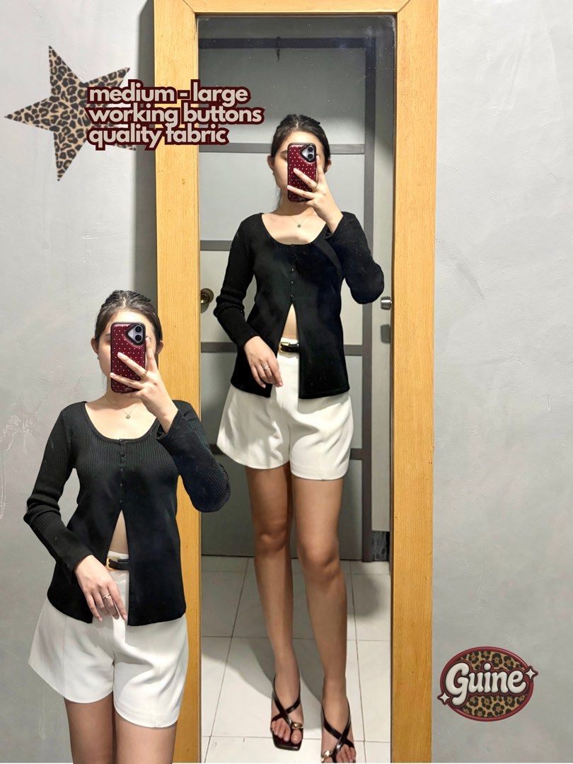Knitted Black Top (Category: Longsleeves) located in Cabuyao City. Submitted by guine_ (Listing ID 1463052545, Image 1). Description: .