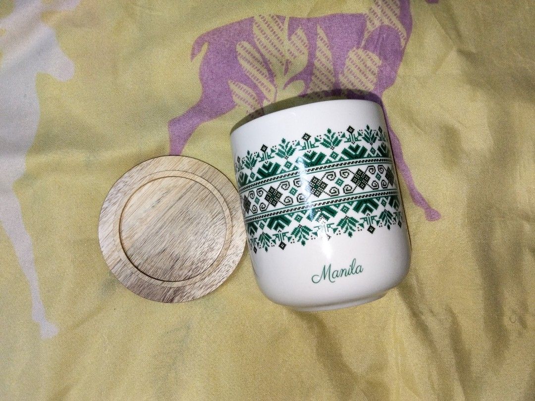 Kultura ethnic-centric printed mug (Category: Coffee & Tea Tableware) located in Tanza. Submitted by dprelovedspace (Listing ID 1462986972, Image 1). Description: - It comes paired with a matching round wooden coaster/lid combo Box included.