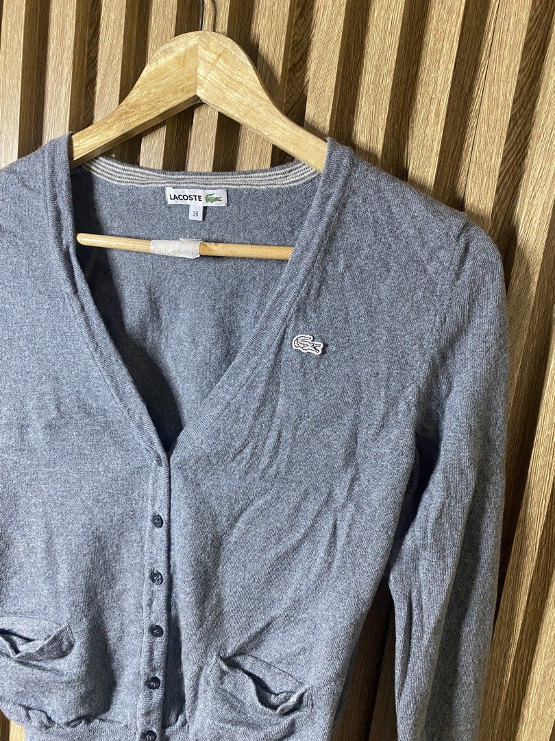 Lacoste Cardigan (Category: Longsleeves) located in Davao. Submitted by msthrifted (Listing ID 1462902573, Image 2). Description: Size M No flaws.