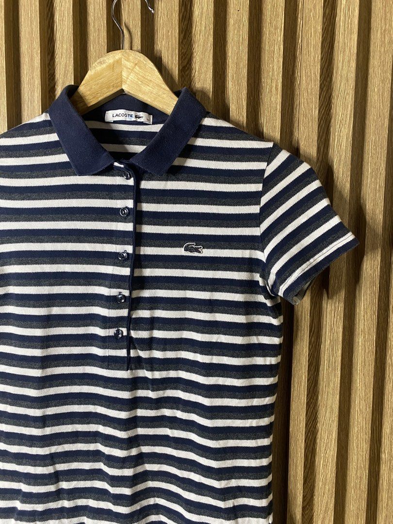 Lacoste striped polo (Category: Shirts) located in Davao. Submitted by msthrifted (Listing ID 1462900810, Image 2). Description: Size 34 No flaws.