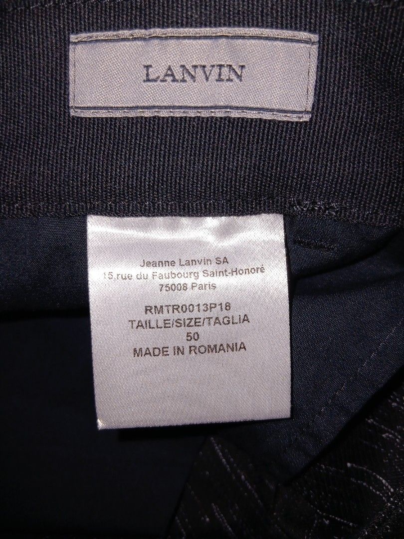 Lanvin black wool biker trousers (Category: Trousers) located in Malasiqui. Submitted by v.hype (Listing ID 1463004909, Image 3). Description: Lanvin black wool biker trousers size : 50 on tag dimension: 34w 39L as new price : 12000 pesos + ship.