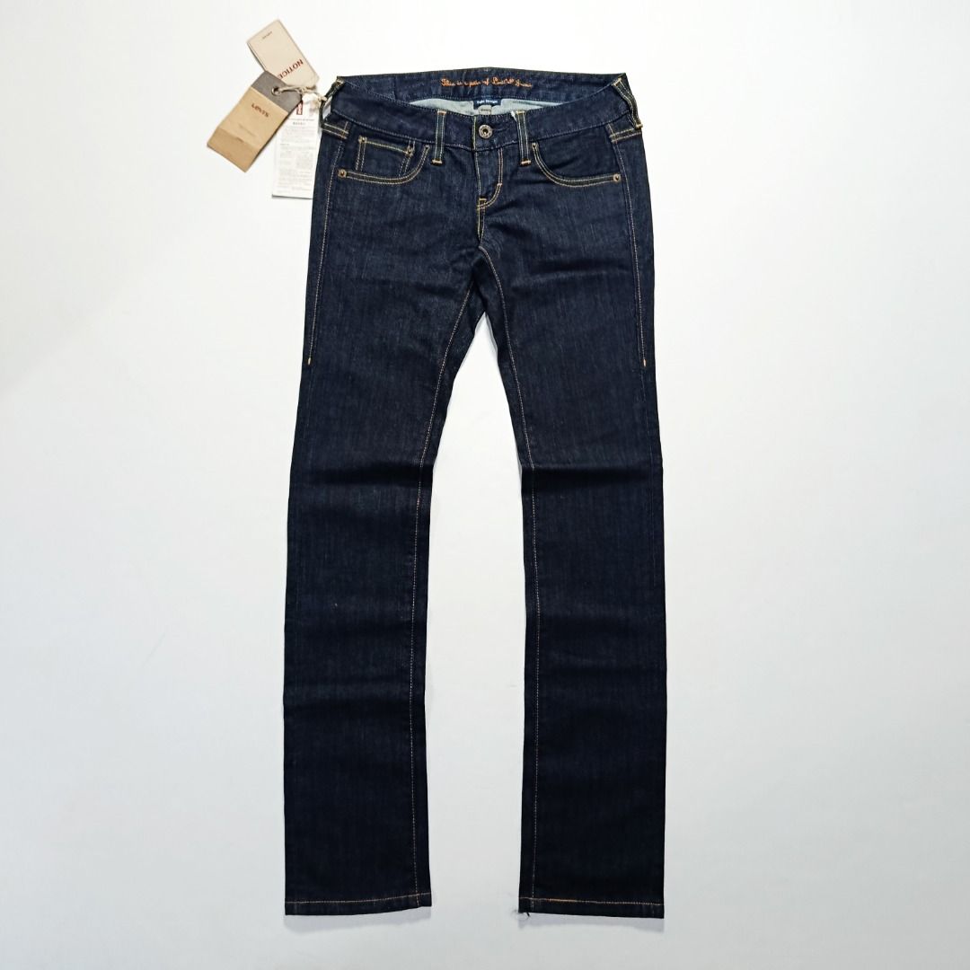 Levi’s Tight Straight – Dark Indigo (Category: Jeans) located in Taytay. Submitted by hoodgrail.vtg (Listing ID 1462951157, Image 1). Description: • Excellent condition - Like new • Original hangtags attached with deep indigo denim and clean yellow stitching • Size on tag: W25 L32 — best fits W28 • Measurements: 14.5 x 40 in • Leg opening: 6.5 in • Color rate: 9.5/10 • Issue: None.