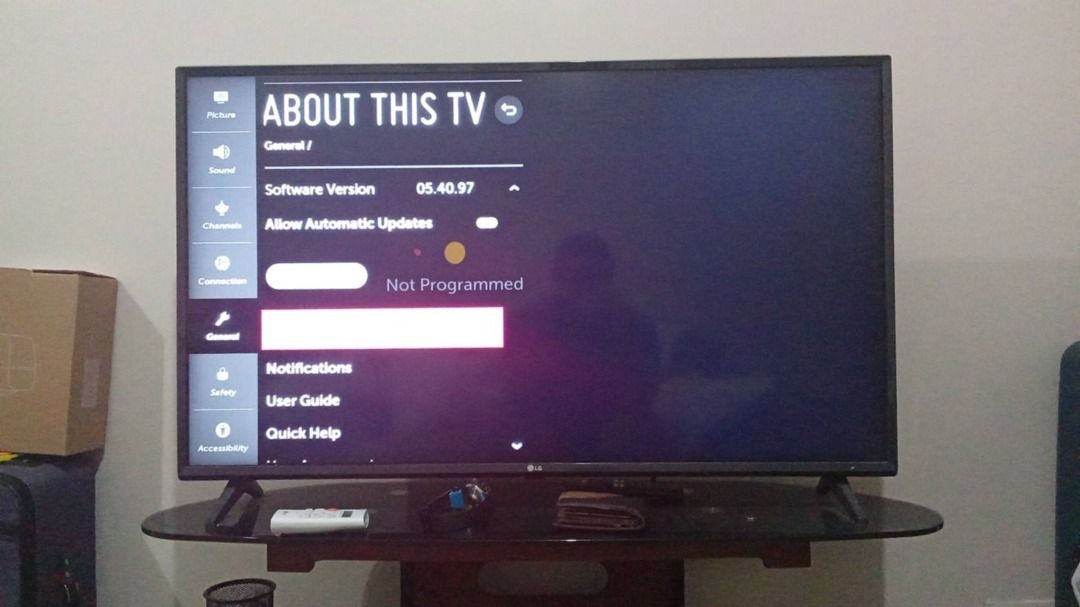 LG Smart TV 43 INCH (Category: TV Consoles) located in Pasig City. Submitted by shwarmalaikum (Listing ID 1463011694, Image 3). Description: LG WEBOS TV LM5750PTC LG Smart TV 43 INCH Two remotes Pick up in BGC Leaving country available by October 2026.