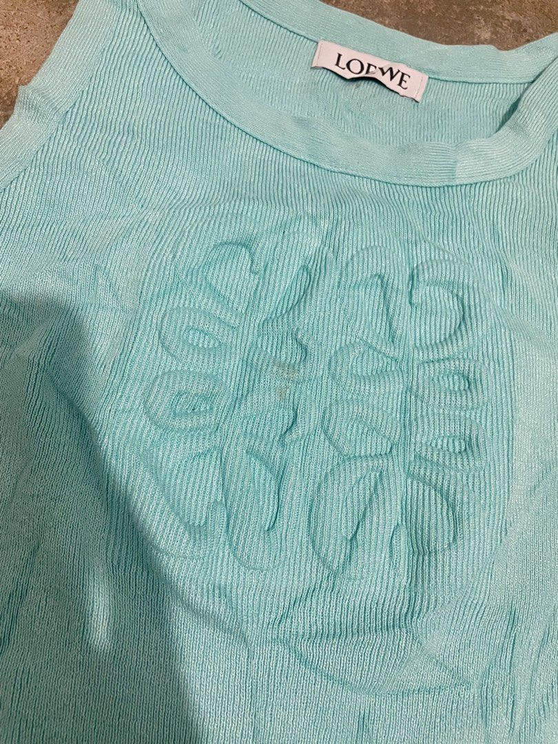 Loewe knit crop top (Category: Others Tops) located in Davao. Submitted by mj_designervintagecurator (Listing ID 1463056262, Image 3). Description: 📌In good condition 📌removed wash tag 📌best fit small to semi med 📌shoulder 10.5- bust 30-36- length 15.5 inches/ armhole 17.