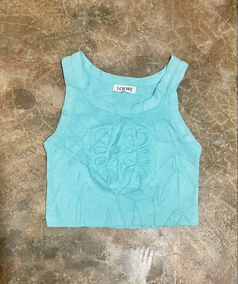 Loewe knit crop top (Category: Others Tops) located in Davao. Submitted by mj_designervintagecurator (Listing ID 1463056262, Image 1). Description: 📌In good condition 📌removed wash tag 📌best fit small to semi med 📌shoulder 10.5- bust 30-36- length 15.5 inches/ armhole 17.