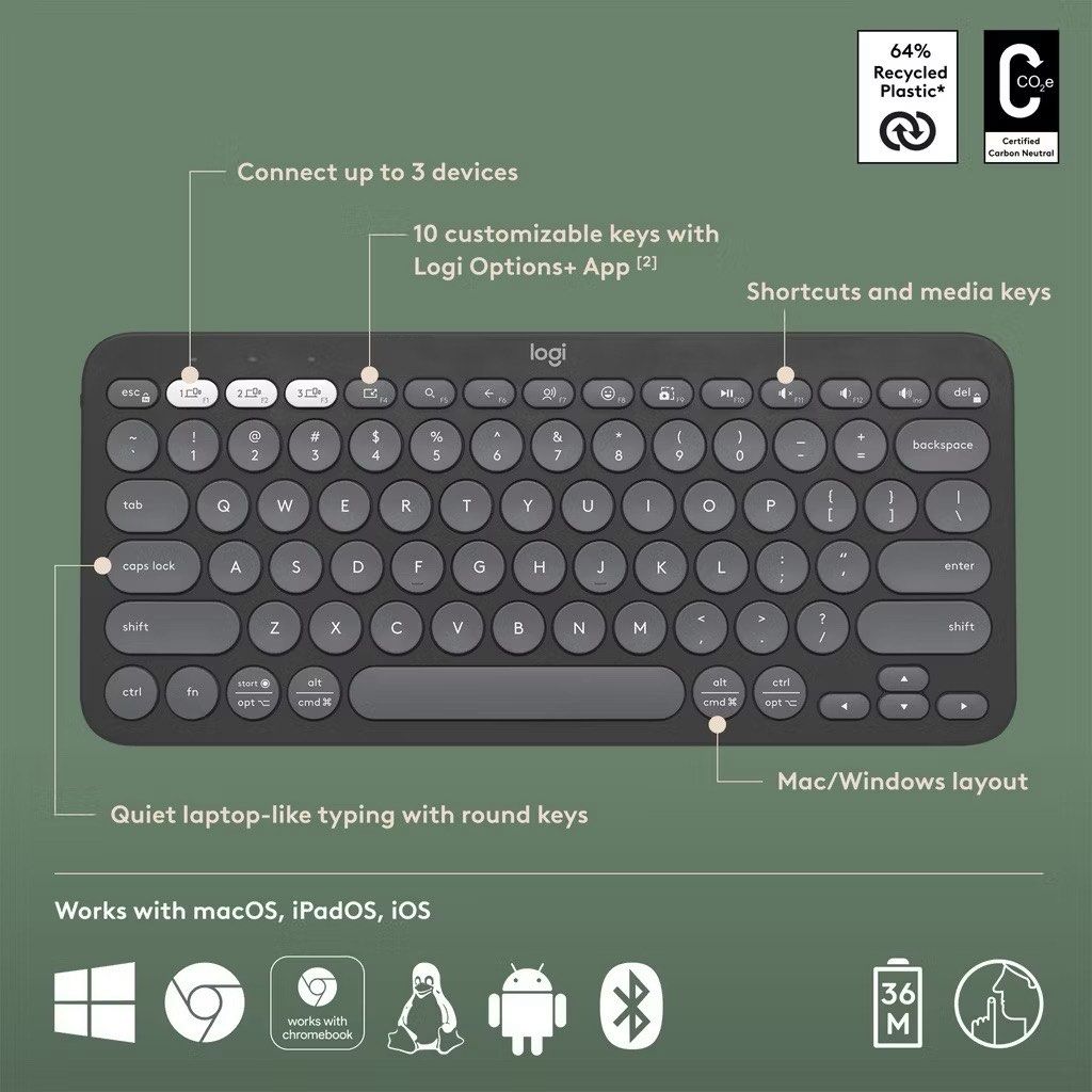 Logitech Pebble Keys 2 K380 (Category: Computer Keyboard) located in Pasig City. Submitted by _nicnic_ (Listing ID 1462963314, Image 2). Description: .