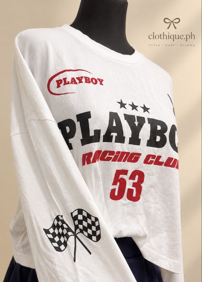 Longsleeves playboy (Category: Coats, Jackets and Outerwear) located in Makati City. Submitted by clothique.ph (Listing ID 1462898015, Image 3). Description: ୨୧ ˚₊‧ 𝓟𝓵𝓪𝔂𝓫𝓸𝔂 𝔁 𝓜𝓲𝓼𝓰𝓾𝓲𝓭𝓮𝓭 ˚₊‧୨୧ 𝓒𝓸𝓵𝓵𝓪𝓫𝓸𝓻𝓪𝓽𝓲𝓸𝓷 𝓟𝓲𝓮𝓬𝓮 🎀🖤 ♡ With original tag ♡ Comes with individual pouch ♡ No flaws — excellent condition ♡ Large Size ♡ 1 𝓼𝓽𝓸𝓬𝓴 𝓸𝓷𝓵𝔂 🛍️✨ 𐙚 A little rare, a lot iconic. DM to claim before it’s gone. 🎀.