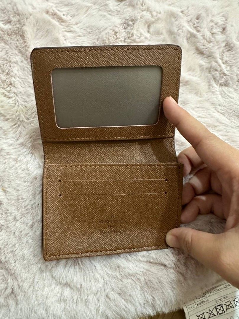Vintage Louis Vuitton Monogram Card Holder (Category: Wallets & Card holders) located in Antipolo. Submitted by hazyhaze21 (Listing ID 1463072764, Image 2). Description: Vintage Louis Vuitton Monogram Bifold ID / Card Holder, approximately 4.5 × 3.25 inches, made in France around March 2002. - preloved.