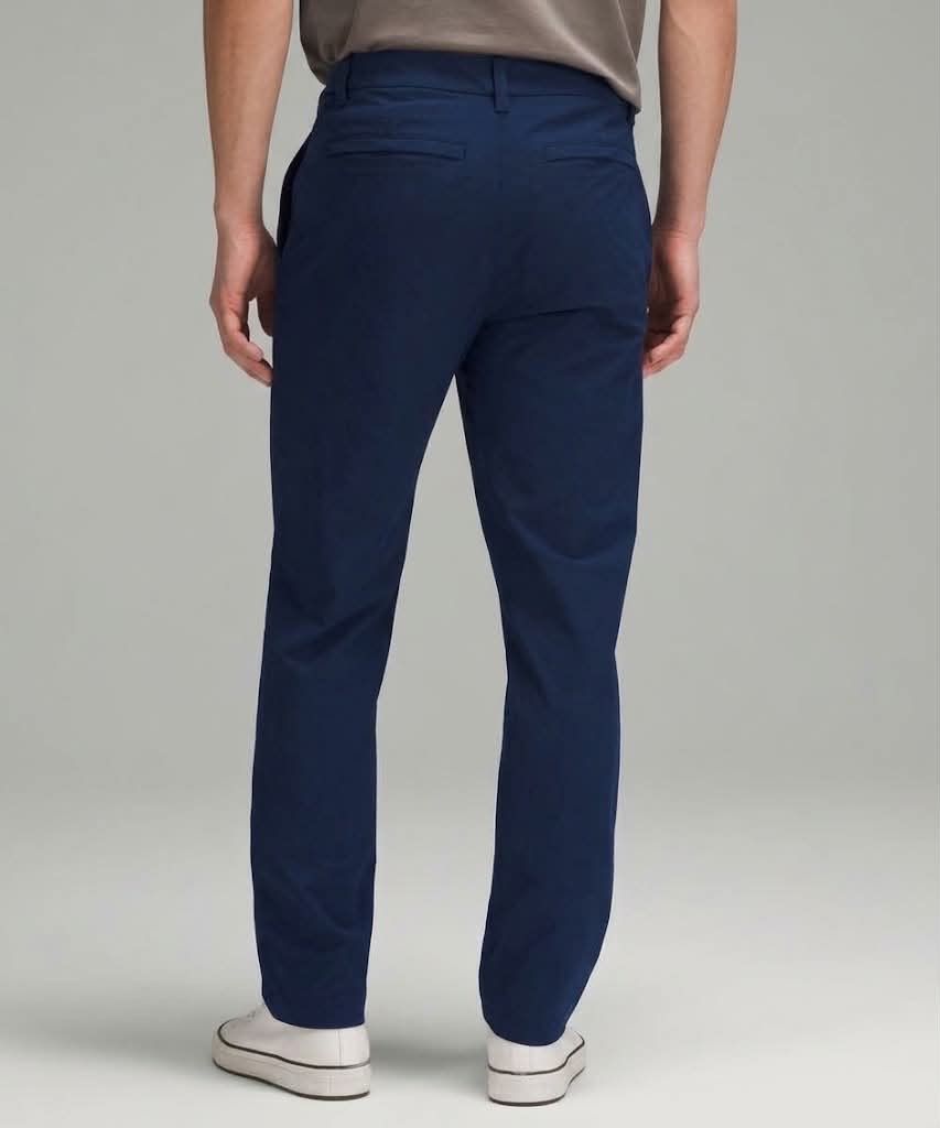 Lululemon ABC Pants Navy Blue (Category: Trousers) located in Santa Rosa. Submitted by alejon007 (Listing ID 1463022671, Image 2). Description: Lululemon ABC Pants Navy Blue SLIM/STRETCH FIT 100% Legit With dot size/searchable code Good to excellent condition Cut care tag only No major issues Size 31 x 40 length PRIC 1⃣5⃣8⃣0⃣ PM.