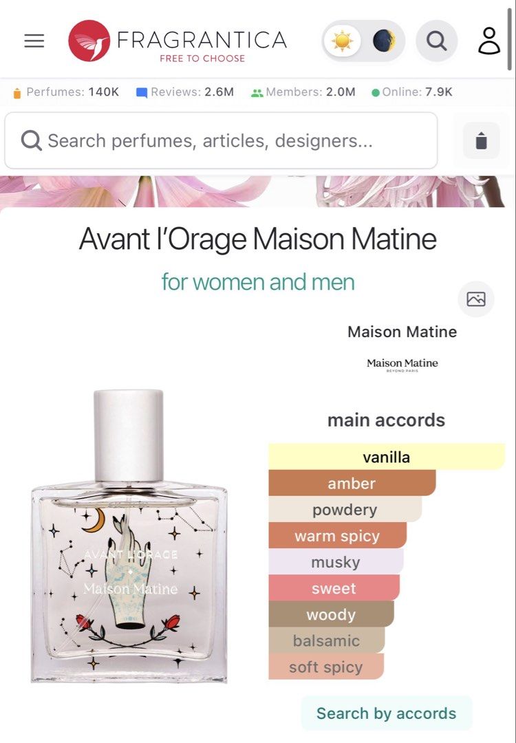 Maison Matine Avant l'Orage EDP (Category: Fragrance & Deodorants) located in Las Pinas. Submitted by yana.n (Listing ID 1462962308, Image 1). Description: DECLUTTERING SALE Fragrance Name: Avant l'Orage (50ml) Brand: Maison Matine • bought from Japan • comes with the box • can do sdd within metro manila • shipping fee to be shouldered by the buyer.