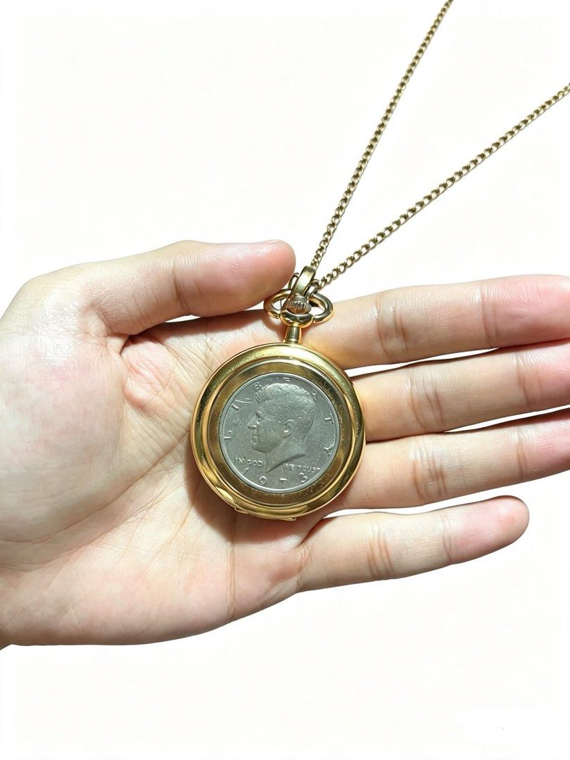 Majestron Quartz Pocket Watch with Chain (Category: Men's Watches) located in Manila. Submitted by joshuahonggg (Listing ID 1462947623, Image 2). Description: Majestron Quartz Full Hunter Pocket Watch With date window & chain gold-tone plated (Modern Quartz) Made of gold-plated base metal, not solid gold — value stays modest Clean, working well, complete with chain Issue: No box Only ₱2,500 Original Retail Price: ₱4,500.