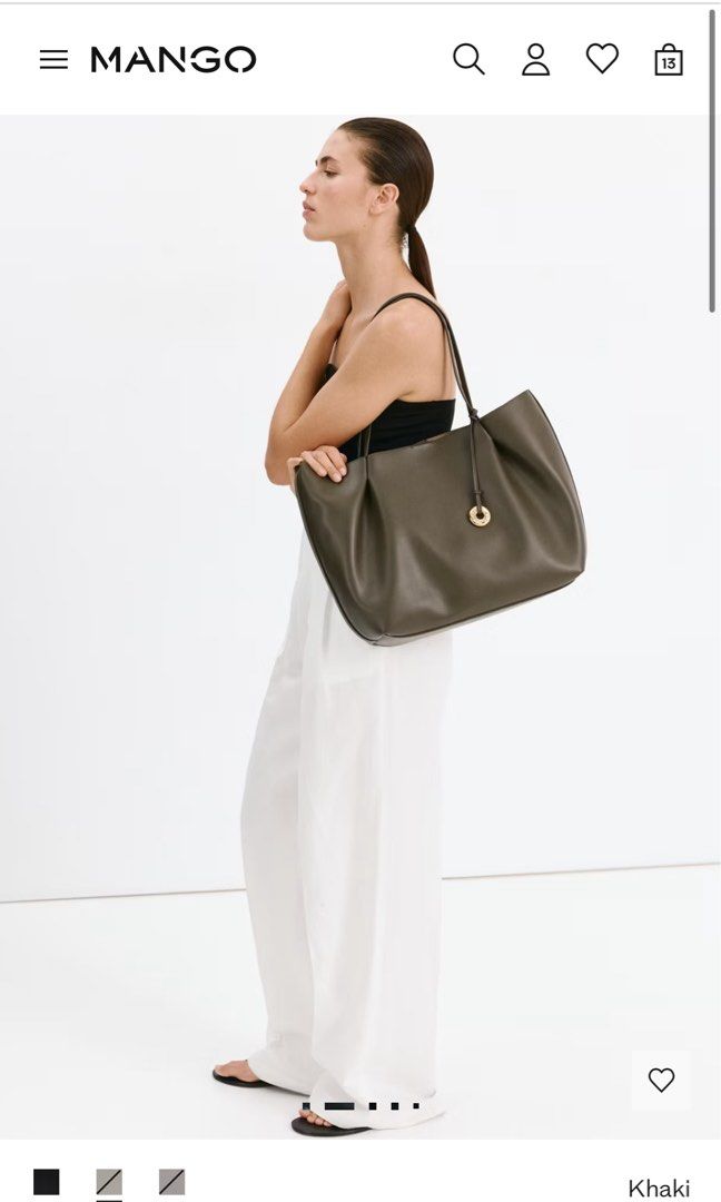 Mango big bag (Category: Announcements) located in Las Pinas. Submitted by silvader (Listing ID 1462980723, Image 2). Description: Leather Khaki close to green Authentic .