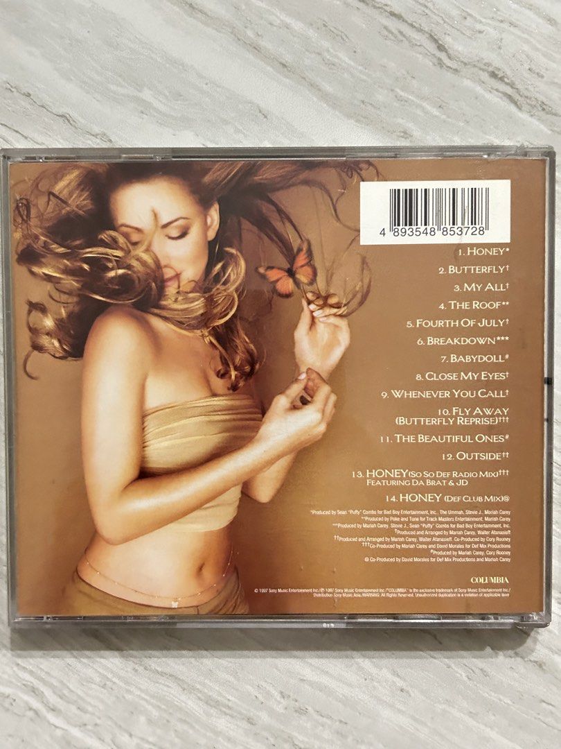 Mariah Carey - Butterfly (Category: CDs & DVDs) located in Quezon City. Submitted by mus1conerecordz (Listing ID 1463060328, Image 2). Description: 📌 First to pay basis 📌 Case is not graded 📌 Payment thru Gcash 📌 Shipping thru LBC, Gogo express, JNT & delivery via Lalamove PM lang po. Thank you! 🙂.