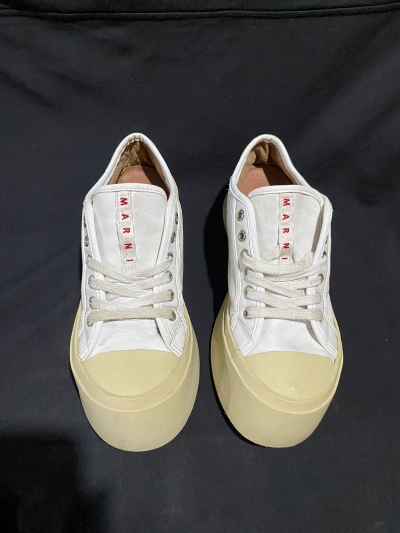 Marni Pablo Lace-Up Sneakers (Category: Sneakers) located in Zamboanga. Submitted by rkrey (Listing ID 1463118468, Image 1). Description: Marni Pablo Lace-Up Sneakers, featuring a distinctive chunky cream platform sole and bold red logo lettering on the tongue Euro 38 US 7 No Issues Slightly Negotiable Price.