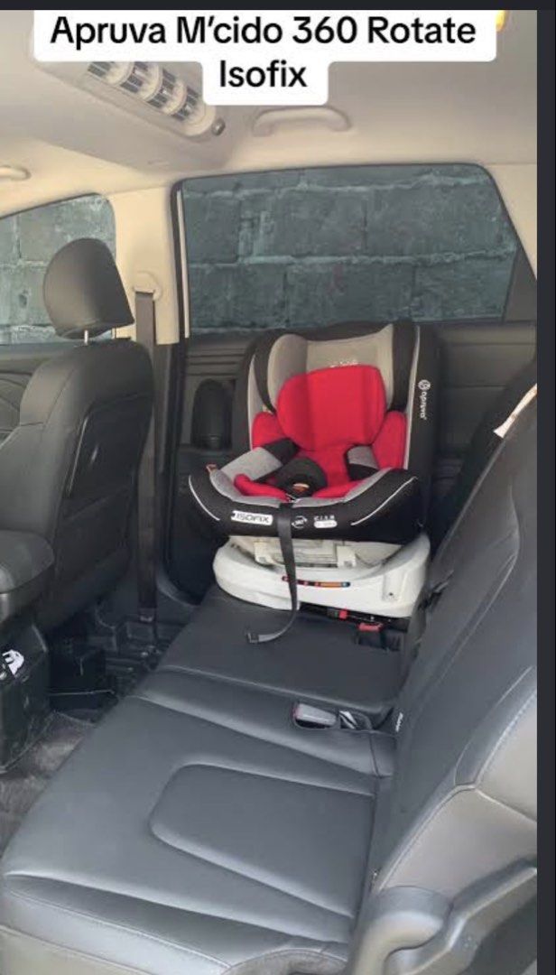 M'Cido Isofix 360 rotating carseat (Category: Car Seats) located in Pasay City. Submitted by practicalmomhere (Listing ID 1459247994, Image 3). Description: The Apruva M’cido 360 ISOFIX car seat is a versatile, all-stage rotating car seat designed for children from birth up to 12 years old (0kg to 36kg, covering Groups 0, I, II, and III).Key Features360-Degree Rotation: Allows the seat to swivel easily, making it simple to switch between rearward