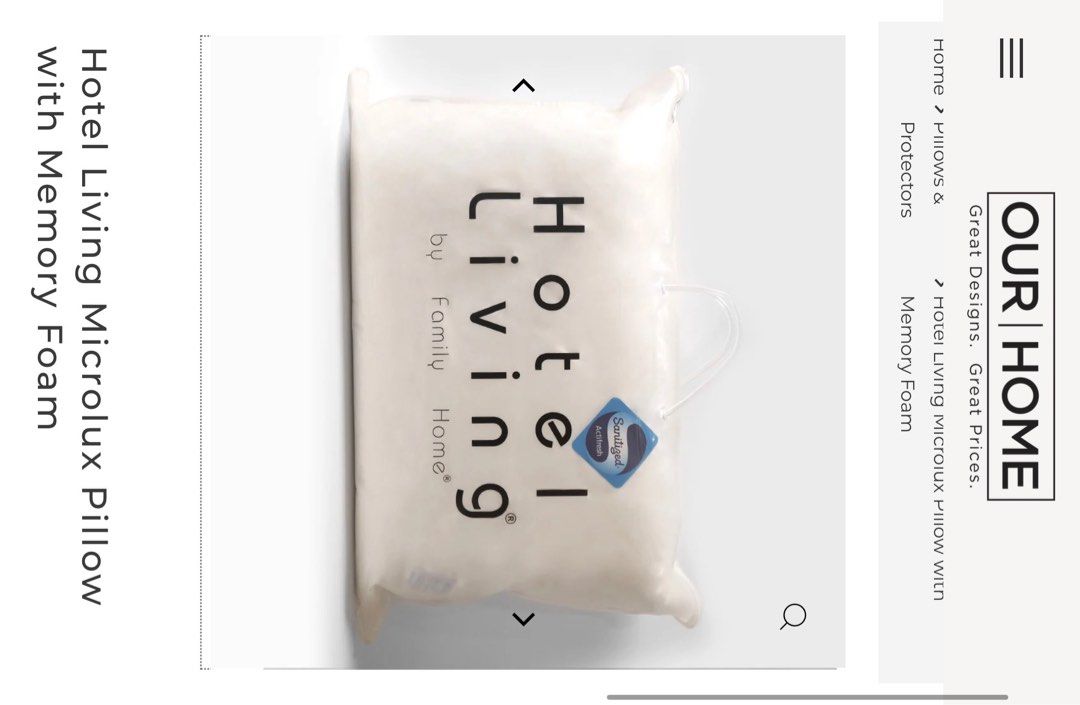 MEMORY FOAM PILLOW HOTEL LIVING QUEEN (Category: Bed Frames & Mattresses) located in Quezon City. Submitted by prelovedsaleitems (Listing ID 1462888705, Image 1). Description: .