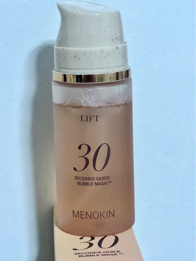 MENOKIN 30 Seconds Quick Bubble Mask Lift (Category: Face Care) located in Caloocan City. Submitted by granddragon.f70a40 (Listing ID 1463085039, Image 1). Description: - MENOKIN 30 Seconds Quick Bubble Mask - Lift Version for a visibly lifted look - Convenient pump bottle for easy application - Provides a quick skincare boost in just 30 seconds.