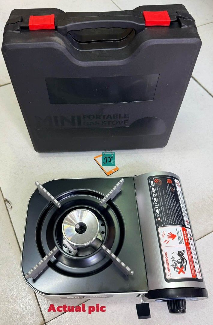 Mini Portable Gas Stove with Carrying Case (Category: Cookers) located in Manila. Submitted by chaionlineshop (Listing ID 1463039042, Image 1). Description: - Compact and portable gas stove - Ideal for camping and outdoor cooking - Comes with a sturdy black carrying case - Simple setup and operation - Features an adjustable heat control knob - Lightweight and convenient for travel.