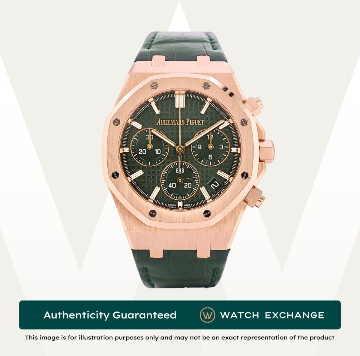 [Mint] Audemars Piguet Royal Oak Strap 26240OR.OO.D404CR.02 26240OR AP Khaki Green Dial Z23796 Jul 2025 (Category: Watches) located in Singapore. Submitted by watchexchange.sg (Listing ID 1431089223, Image 1). Description: [Mint] Audemars Piguet Royal Oak Strap 26240OR.OO.D404CR.02 26240OR AP Khaki Green Dial Z23796 Jul 2025 Price: $92,300 Brand: Audemars Piguet Model: 26240OR.OO.D404CR.02 Condition: Mint Dial: Khaki Green Case Diameter: 41mm Mat