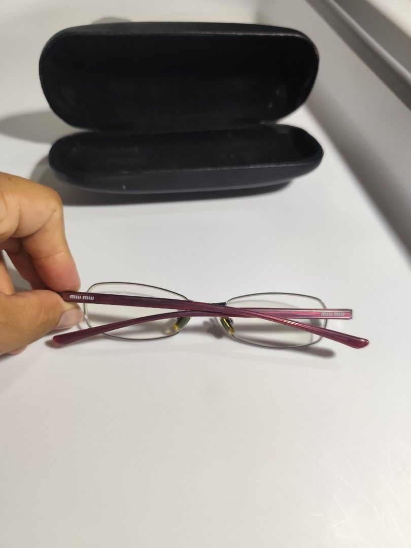 Miu Miu Frame (Category: Sunglasses & Eyewear) located in Cebu City. Submitted by icoolectnsellect (Listing ID 1462914746, Image 2). Description: Issue: minor oxidation and RX lens. Bought at Garage Sale. Authenticity not Guaranteed, di ko alam if legit or Fake. Buy @ your own Risk. All EyeGlasses or Sun Glasses ay may Grado or Prescription Glasses. Please be careful para di masira mata nyo, you can change the lens and frame na lng kunin. Salamat