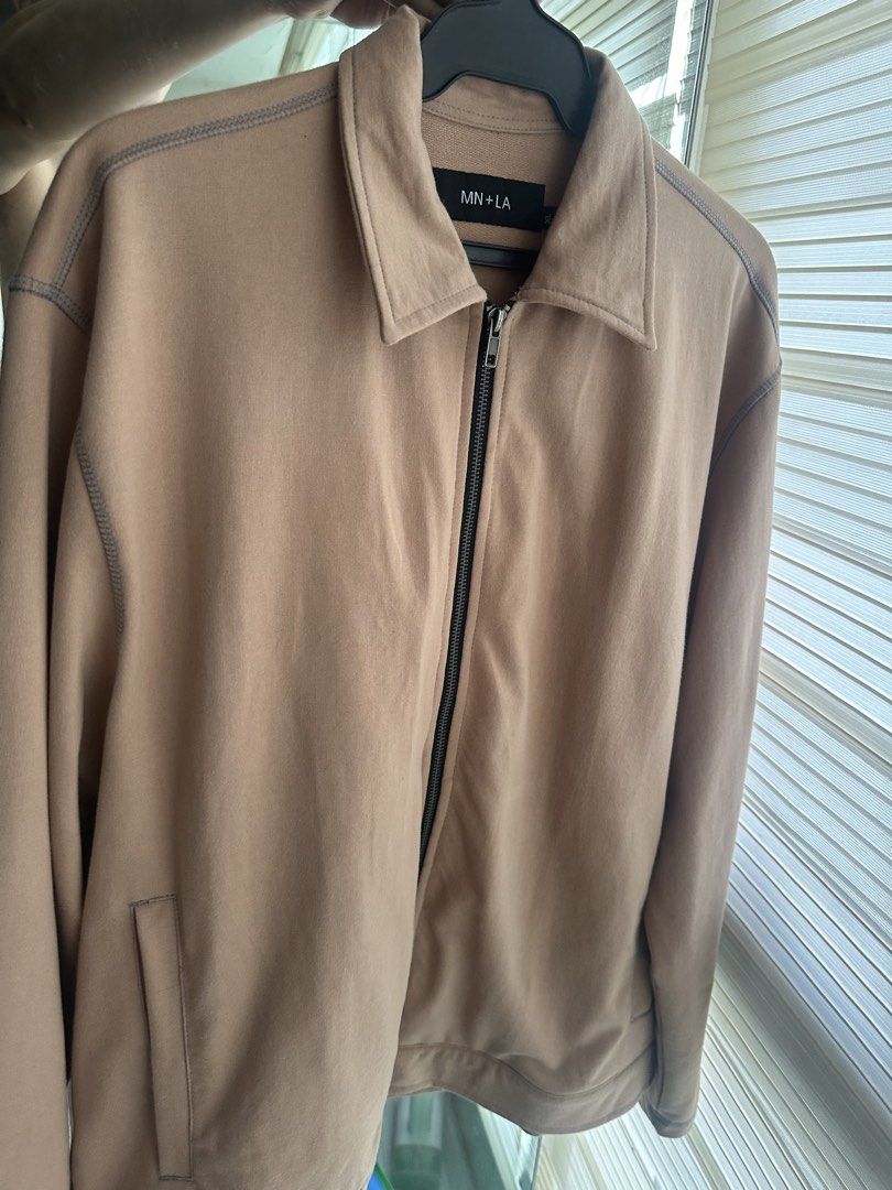 MN+LA Beige Zip-Up Jacket (Category: Coats, Jackets and Outerwear) located in Pasig City. Submitted by AlbertCruz97 (Listing ID 1463005408, Image 2). Description: Original price 2470 P - Beige zip-up jacket from MN+LA - Collared neckline - Full zip closure - Two side pockets - Simple and clean design - Ideal for layering - Versatile, pairs well with any outfit - worn 2 times only.