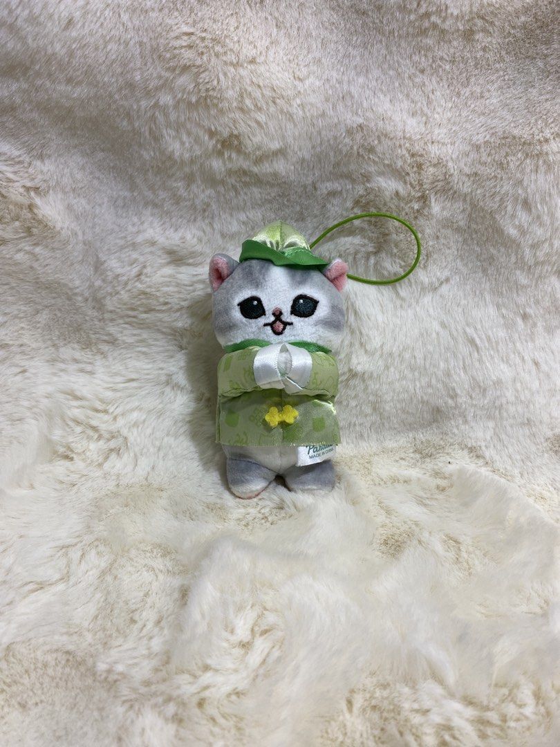 mofusand China Nyan plush charm (Category: Plushies & Soft Toys) located in Kalibo. Submitted by ollie_stuffshop (Listing ID 1463116679, Image 1). Description: Before you send your inquiries: ❗️Last Price is already posted ❗️Manage your expectations, WYSIWYG ❗️May need washing ❗️Dropoff is every Wednesday & Sunday - Adorable grey cat plush toy - Comes with a cute green outfit and matching hat - Features a small loop for easy hanging - Ideal for c