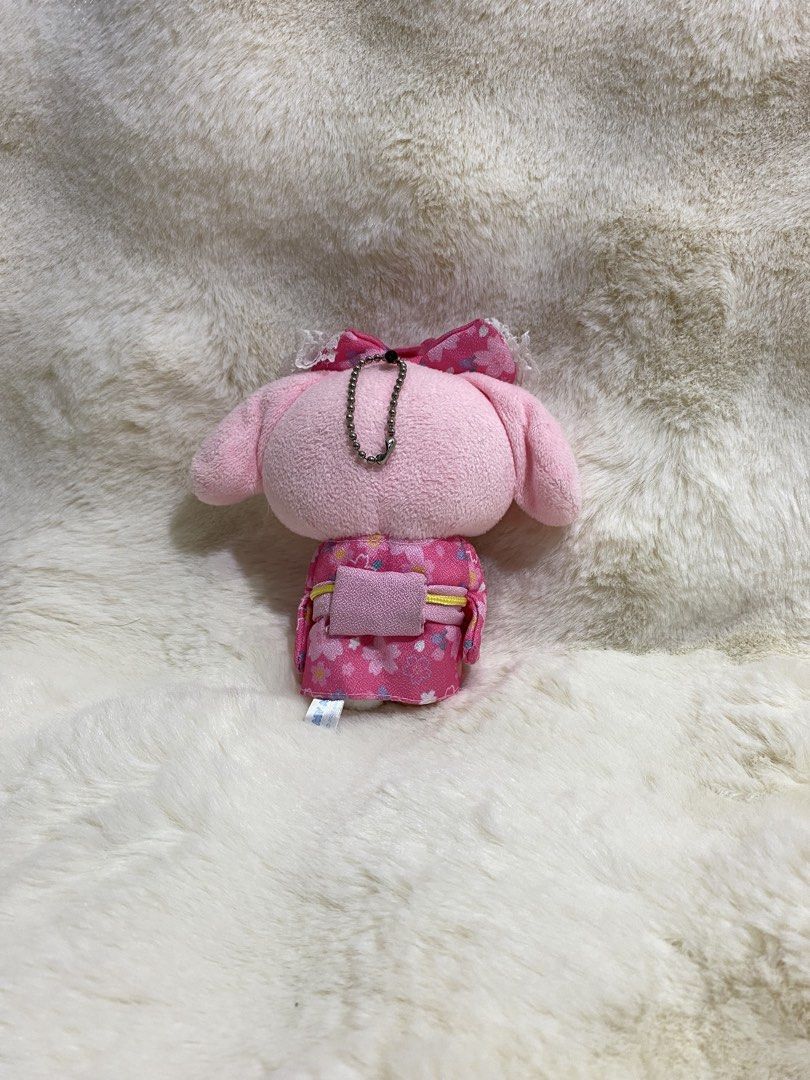 My Melody Plush Charm in Kimono (Category: Plushies & Soft Toys) located in Kalibo. Submitted by ollie_stuffshop (Listing ID 1463078825, Image 2). Description: Before you send your inquiries: ❗️Last Price is already posted ❗️Manage your expectations, WYSIWYG ❗️May need washing ❗️Dropoff is every Wednesday & Sunday - Adorable My Melody plush toy - Features a pink floral kimono and matching bow - Includes a small chain attached at the top - Approxi