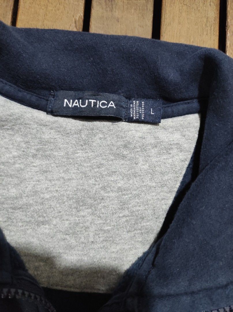 NAUTICA HALF ZIP JACKET (Category: Activewear) located in Las Pinas. Submitted by jeusmanlangit (Listing ID 1462916477, Image 3). Description: NAUTICA HALF ZIP JACKET SIZE: LARGE ON TAG DIMES: W: 24 L: 29 NO ISSUE 600 PESOS LANG DM📩.