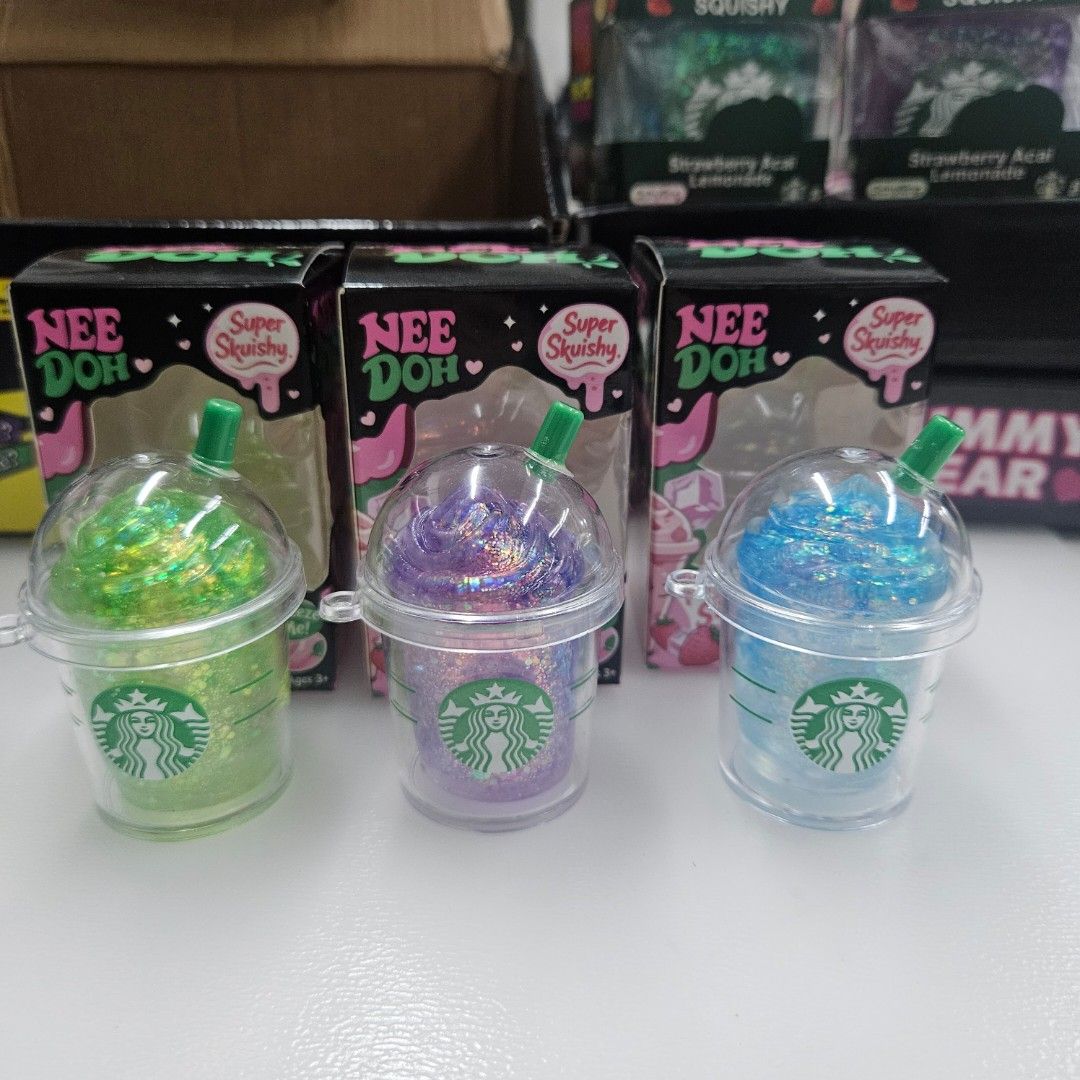 Nee Doh Super Squishy Starbucks Cup Squishies (Category: Interactive Toys) located in Manila. Submitted by cam_c (Listing ID 1463037548, Image 1). Description: - Squishy inside acrylic Starbucks cups - sold per piece -Brand new with box - Available colors: Blue, Purple, Green - Perfect for stress relief and sensory play - Fun for kids and adults.
