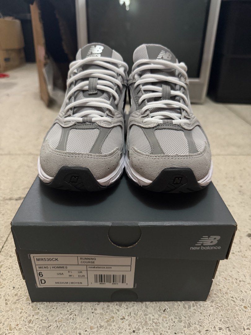 New Balance 530 raincloud shadow grey (Category: Sneakers) located in Mandaluyong City. Submitted by mykayamanan (Listing ID 1462405877, Image 2). Description: Authentic New Balance 530 raincloud shadow grey ✅ Size 6 mens/ 7.5 womens ✅ with box ✅ fitted only Rfs: wrong size PHP 4,500 nego (SRP 6,795) 📍Cainta/Mandaluyong.
