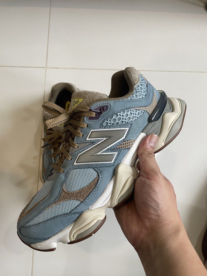 New Balance 9060 x Bodega (Category: Sneakers) located in Consolacion. Submitted by pau.magpantay (Listing ID 1462886287, Image 2). Description: - New Balance 9060 Bodega collaboration sneakers - Unique light blue and brown colorway - Features a distinctive chunky sole design - Offers superior comfort and style for daily wear - A must-have for sneaker collectors.