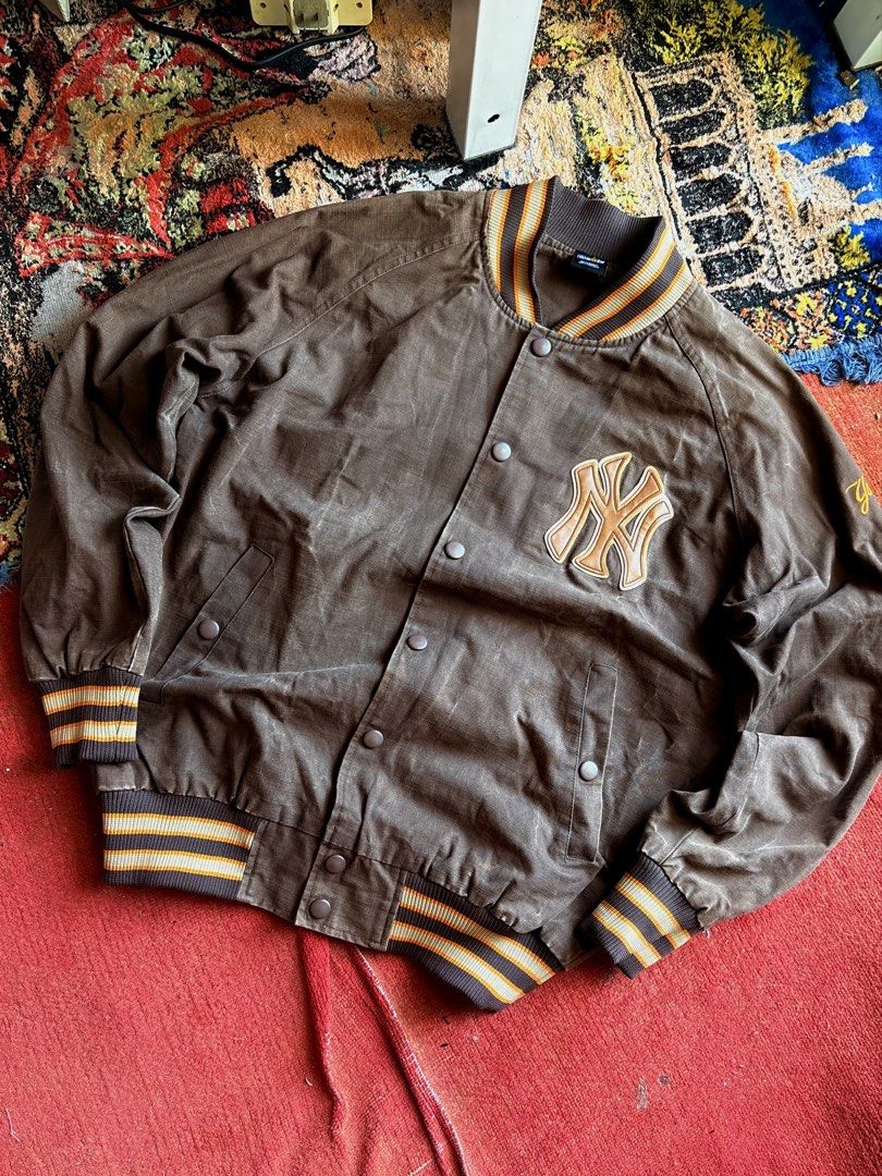 New York Yankees Jacket (Category: Coats, Jackets and Outerwear) located in Pasay City. Submitted by namastenamstenamaste (Listing ID 1462922243, Image 1). Description: New York Yankees Jacket NY Workwear Fabric no issue W:23 L:26 Bomber Jacket Varsity Jacket +sf .