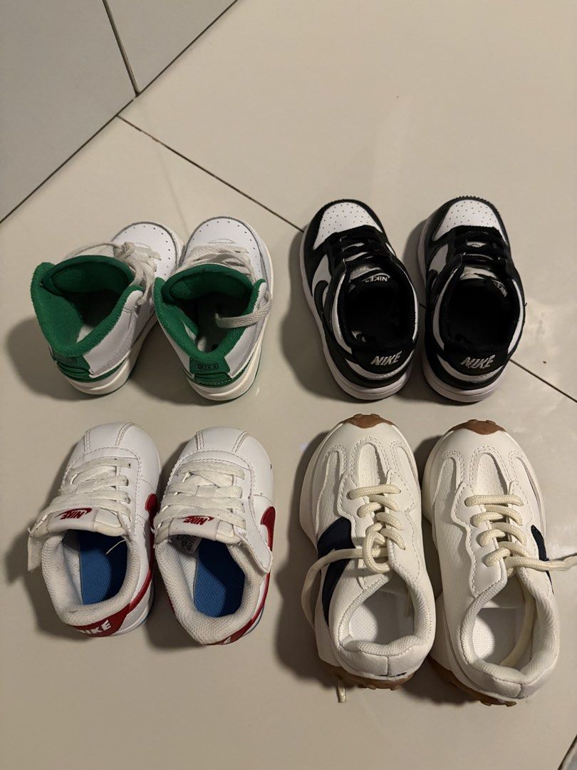 Nike & Other Kids' Sneakers Bundle (Category: Babies & Kids Fashion) located in Manila. Submitted by swiftowl_0893c3 (Listing ID 1462935961, Image 2). Description: - Bundle of kids' sneakers - Includes Nike Cortez and Nike Dunks - Other white sneakers also included - Assorted sizes available - Ideal for everyday wear -Take all for 4 for 3k! .