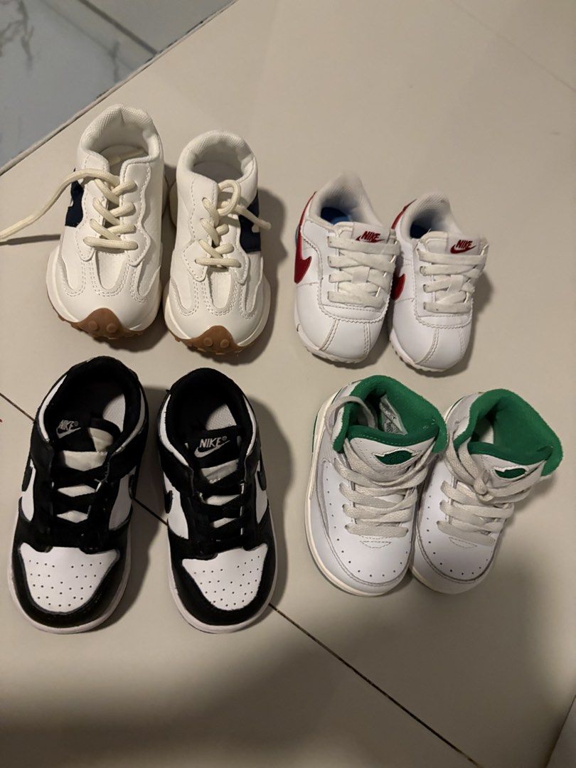 Nike & Other Kids' Sneakers Bundle (Category: Babies & Kids Fashion) located in Manila. Submitted by swiftowl_0893c3 (Listing ID 1462935961, Image 1). Description: - Bundle of kids' sneakers - Includes Nike Cortez and Nike Dunks - Other white sneakers also included - Assorted sizes available - Ideal for everyday wear -Take all for 4 for 3k! .