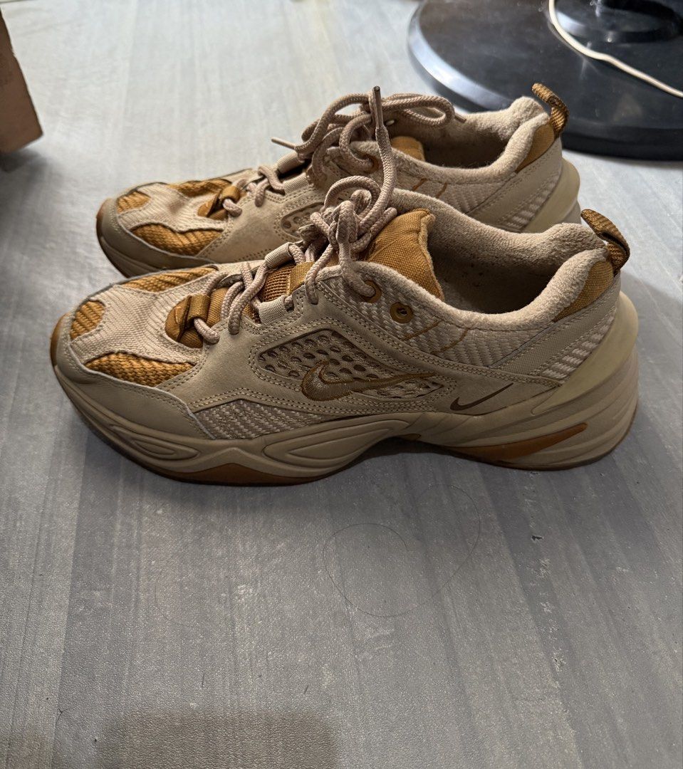 Nike M2K Tekno SP "Linen" Sneakers (Category: Sneakers) located in Cagayan de Oro. Submitted by twice.but.nice.blackmarket (Listing ID 1462889264, Image 2). Description: Excellent condition No issues ! Size : US 9.5 / UK 8.5 / EUR 43 / CM 27.5 On tag! Embroidered all swoosh logo’s featuring a chunky beige and tan leather-and-mesh upper with gum rubber outsoles..