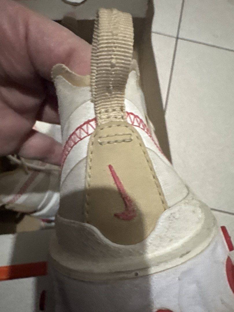 Nike React Element 55 White Tan Red (Category: Sneakers) located in Cavite. Submitted by coleen_anne (Listing ID 1463113049, Image 3). Description: - Nike React Element 55 sneakers - Womens size 9 - Color: White with tan accents and red details - Comes with original box - Minor marks on sole and upper - Plenty of life left.
