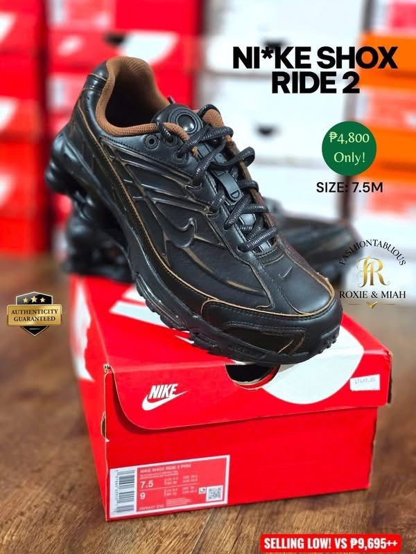 NIKE SHOX RIDE 2 🖤 (Category: Sneakers) located in Mandaluyong City. Submitted by luxprelovedbagsparadise (Listing ID 1463036797, Image 2). Description: Your knees called—they said they miss the Y2K bounce, but your wallet said no to full price. 👟💥 Why pay retail when you can step up your street-style game for almost HALF off? Get that iconic futuristic look and maximum cushion without the heavy price tag. NIKE SHOX RIDE 2 Size: 7.5M SRP: ~₱9,