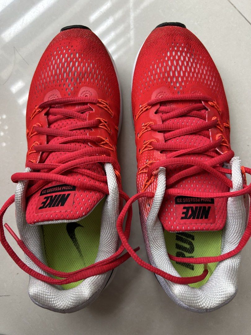 Nike Zoom Pegasus 33 Red Running Shoes (Category: Sneakers) located in Manila. Submitted by inquiring (Listing ID 1462943693, Image 1). Description: - Nike Zoom Pegasus 33 Running Shoes - Color: Red with white and grey accents - With reflectors at the back of the shoes - Size: 7 UK / 41 EUR - Authentic, purchased from abroad - RFS - no longer fits - Ideal for: Running and everyday wear - Feel free to ask any questions!.