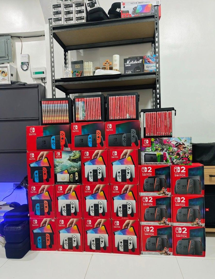 Nintendo Switch with Games (Category: Nintendo) located in Manila. Submitted by nswitchgear (Listing ID 1462918744, Image 1). Description: 🎮 𝐅𝐎𝐑 𝐒𝐀𝐋𝐄: 𝐍𝐢𝐧𝐭𝐞𝐧𝐝𝐨 𝐒𝐰𝐢𝐭𝐜𝐡 𝐌𝐨𝐝𝐞𝐥s with Free Games 🛒💰 Switch 2 - ₱28,999 OLEDS- ₱11,999 V2- ₱8999 V1-7,999 Lite-₱7,499 ✨ Preloved in Best/New condition 🎮Comes with 8 Accounts with Multiple Shared Games list can be installed no need to buy expensive games for mean time :) 📦 Comple