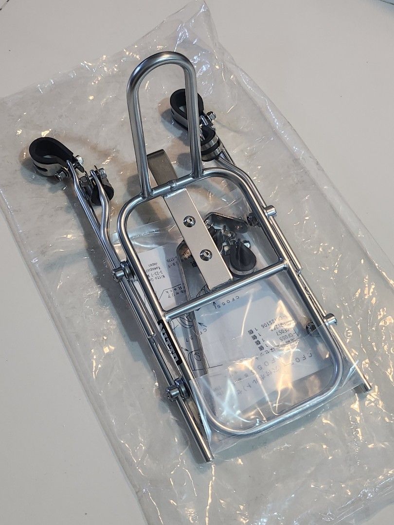 NITTO M1-P Front Rack (Category: Bicycles) located in Manila. Submitted by bhoypablo (Listing ID 1462970370, Image 1). Description: For sale: Nitto Front Rack M1-P 🇯🇵🔥 Front Rack Silver Weight: 340 grams (0.75lbs) Max Payload: 8lbs Platform Size: 7.5” x 4.3” Made In Japan.