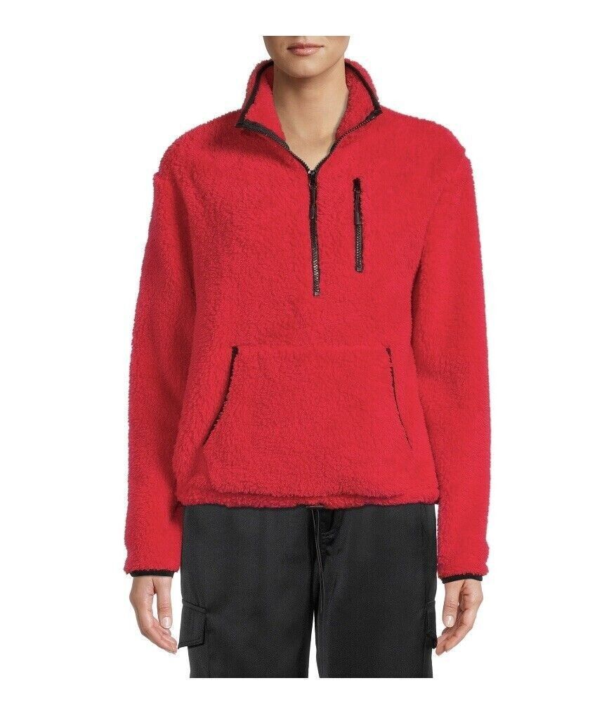 No Boundaries Red Sherpa Fleece Half Zip Pullover (Category: Coats, Jackets and Outerwear) located in Manila. Submitted by icamalicdem29 (Listing ID 1463093055, Image 1). Description: - Cozy red sherpa fleece pullover - Brand: No Boundaries - Features a half-zip neckline - Convenient kangaroo pocket - Small zippered pocket on the chest - Made from recycled polyester - Perfect for staying warm and comfortable.